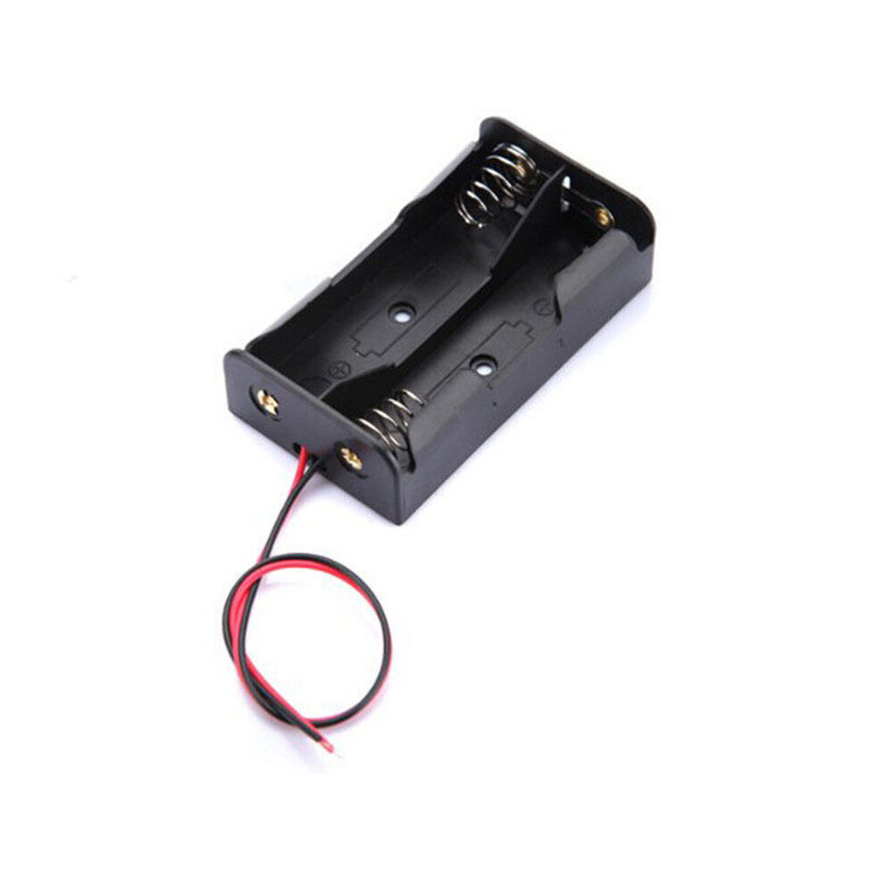 Aideepen Hộp Đựng Kẹp Pin Bằng Nhựa Chính Hãng Hộp Đựng Cho 2 Pin AA Có Dây