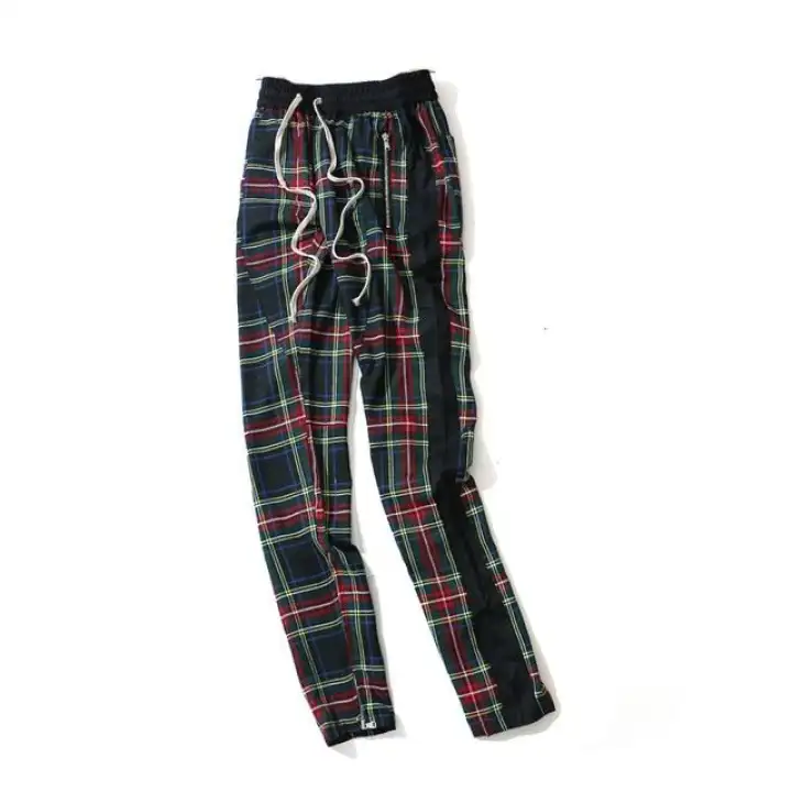 plaid joggers for men