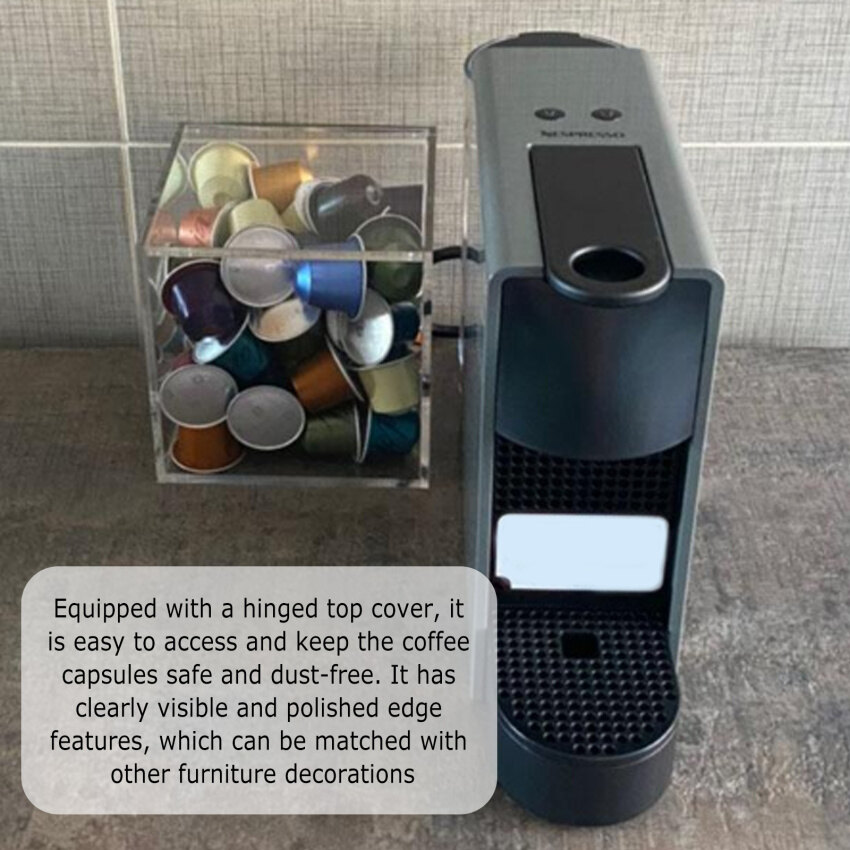 Coffee Capsule Holder Tea Bag Sorting Bag Transparent Acrylic Coffee Capsule Storage Box Suitable For Nespresso Capsules