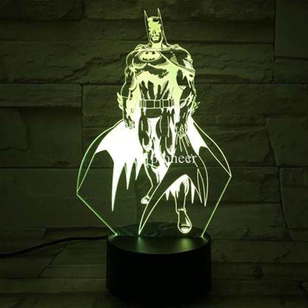 Triều tiên phong Batman 3D Đèn Led Bầu Không Khí Đèn Bàn Cảm Ứng Nhiều Màu Sắc Màu Đèn Ngủ