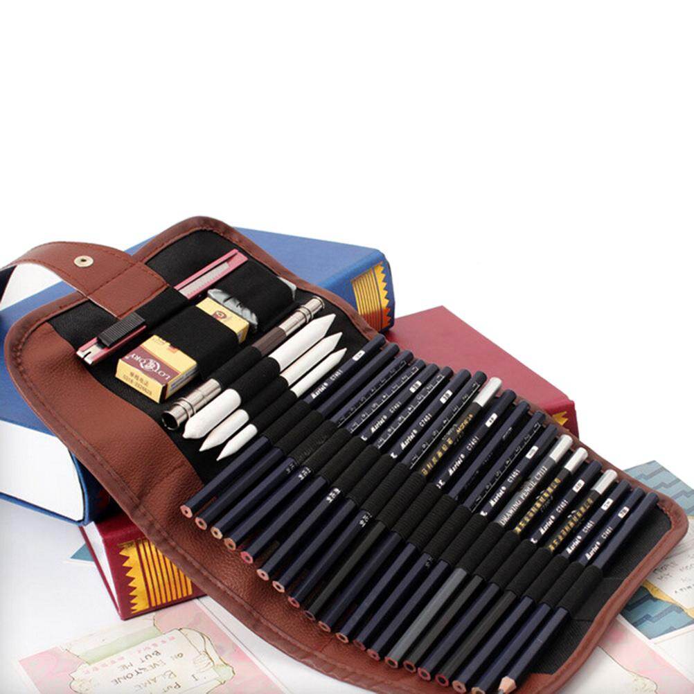 Sissi 24Pcs Set Sketch Pencils case Charcoal Extender Pencil shade Cutter Drawing Bag