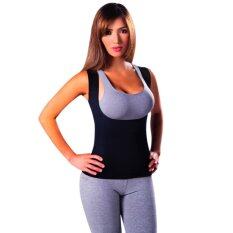 2017 women Neoprene breast care abdomen fat burning fitness body girly stretch yuga exercise vest Hot Slimming Shaper L(Black)