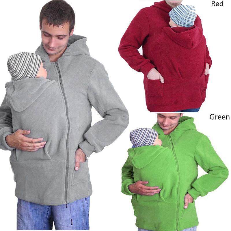 3in1 Babywearing Mantel Multifungsi Kanguru Carrier Jaket Membawa Mantel Maternity Pakaian Kehamilan Modis Uniseks 2 Dapat Dilepas Hoods (Grey) -Internasional