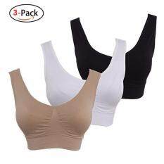 3 cái/bộ Plus Kích Thước S-XXXL Ngủ Áo Ngực Nén Đồ Lót Áo Ngực Thể Thao có Thể Tháo Rời Miếng Lót Thể Dục Liền Mạch Đẩy Lên Áo Ngực Thể Thao phụ nữ Thể Thao Yoga, Áo Vest-quốc tế