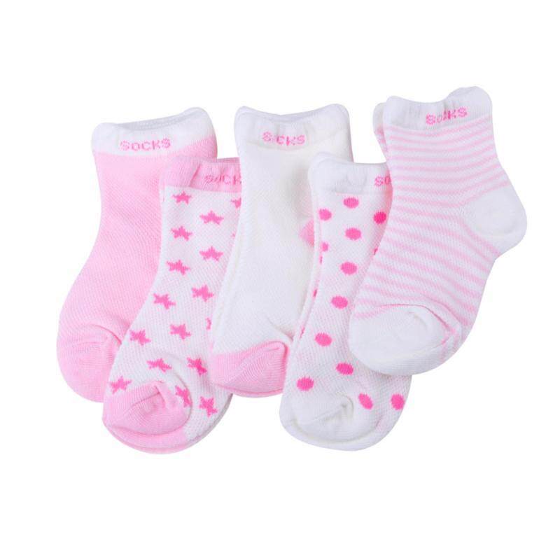 Jettingbuy 5 Cặp Bé Trai Cô Gái Cotton Phim Hoạt Hình Vớ Trẻ Em Vớ Mềm Màu Xám