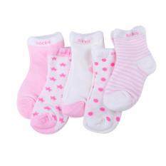 5 Pasang Bayi Anak Laki-laki Anak Perempuan Katun Kaus Kaki Kartun Balita Anak Kaos Kaki Halus Pink