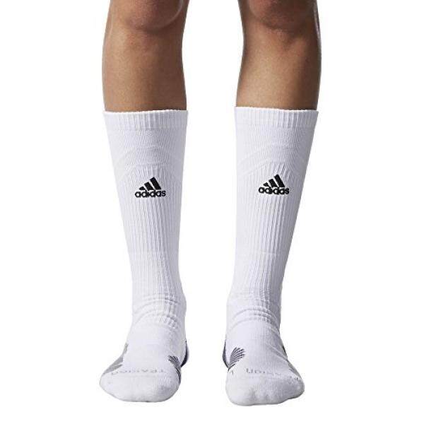 Adidas Traxion Menace Sepak Bola/Bisbol Awak Kapal Kaus Kaki, Putih/Hitam/Ringan Onix/Onix,-Internasional