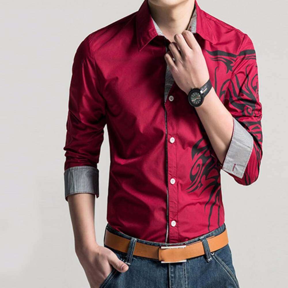 Fashion Kaos Pria Panjang Slim Lengan Fit Baju Batik