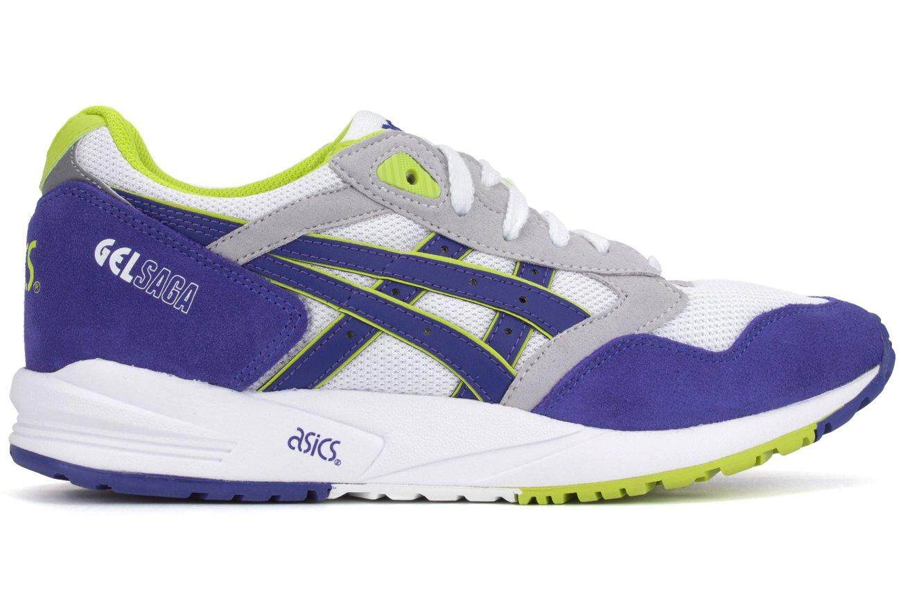 Asics GEL-SAGA Retro Lari Shoe, Putih/Gelap Biru, 6 M Kami-Internasional