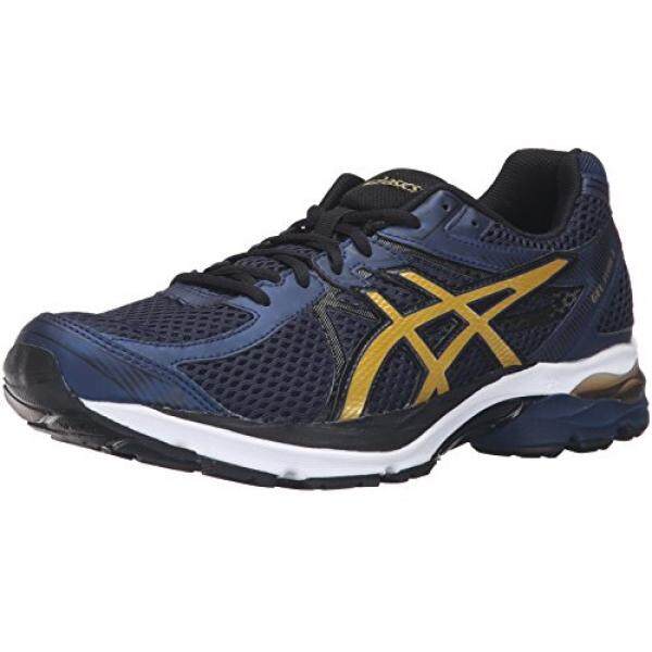 ASICS Mens Gel-Flux 3 Running Shoe, Dark Navy/Rich Gold/Black, US - intl