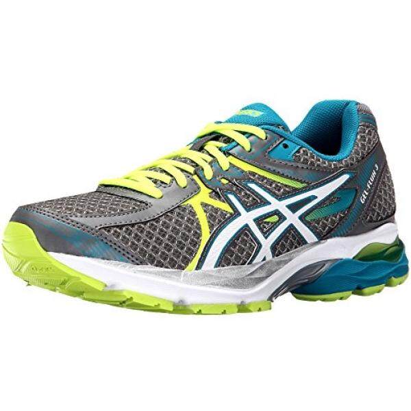 ASICS Womens Gel-Flux 3 Running Shoe, Titanium/White/Enamel Blue, 7 D US - intl