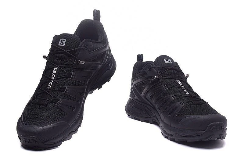 all black salomon shoes