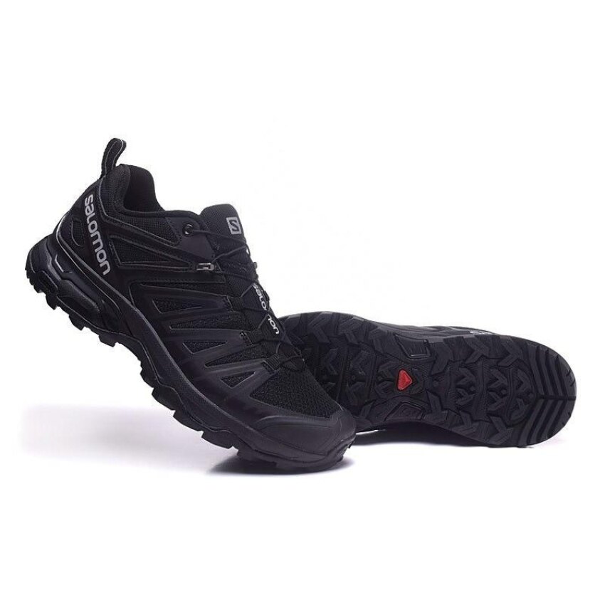 all black salomon shoes