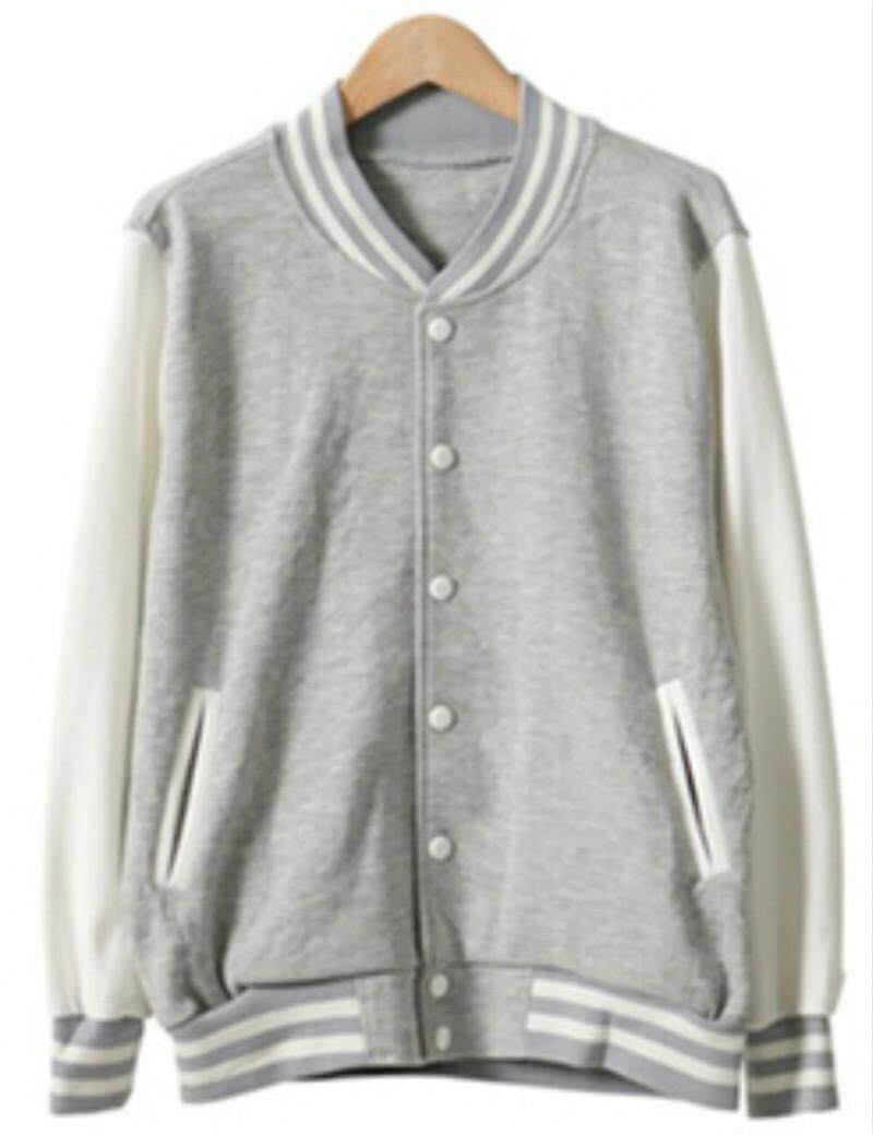 Jaket untuk Bermain Baseball Jaket Kampus Gaya Harajuku Jaket Wanita 2017 Baru Musim Gugur Jaket Musim Dingin Jaket (Abu-abu)-Intl