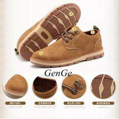 Terbaik Jual Kepala Besar Sepatu Kulit, Sepatu Pria, Pria Sepatu Kasual Bisnis, Tebal Retro Sepatu Pria Kuning