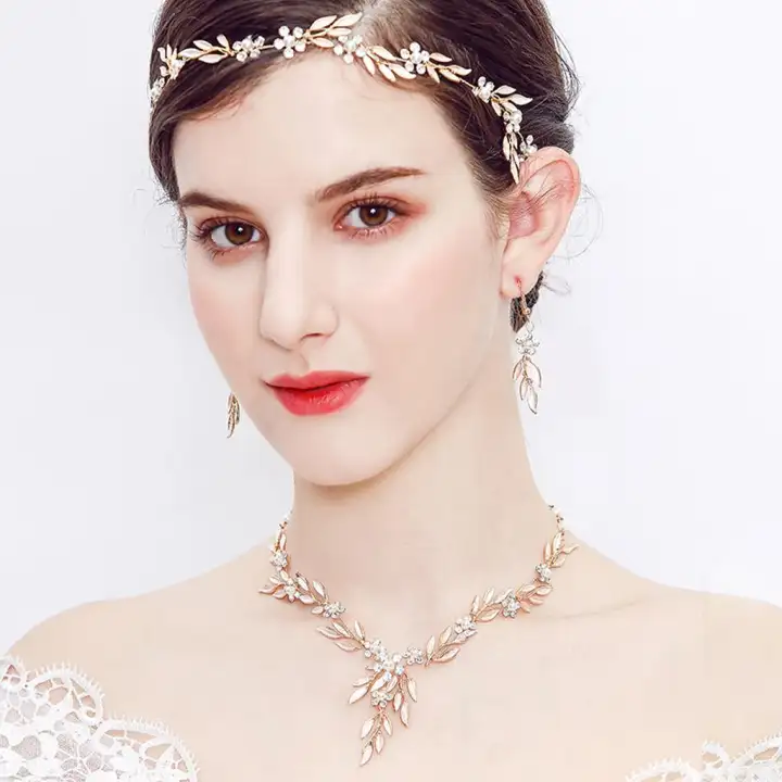 Bolehdeals Gold Crystal Floral Vine Headband Tiara Wedding Bride