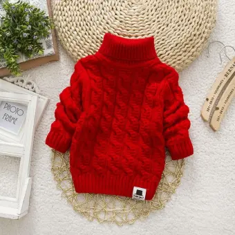 Boys Girls Turtleneck with Beard Label Solid Baby Kids Sweaters Soft Warm Sueter Infantil Autumn Winter Children\u0027s Sweater Coats