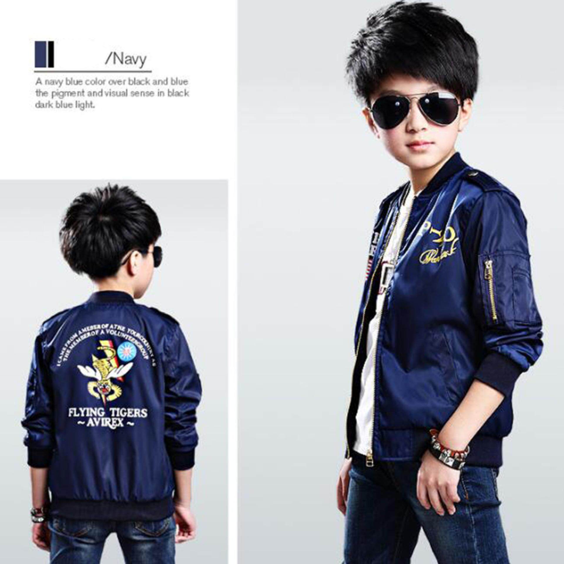 Anak Laki-laki Musim Semi Musim Gugur Jaket Ma-1 Jaket Bordir Jaket-Internasional
