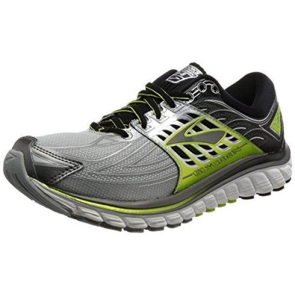 Brooks Gliserin 14 Berjalan Sneaker Sepatu-Silver/Lime-Pria-11-Intl