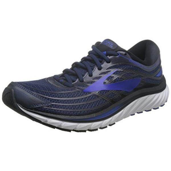 Brooks Pria Gliserin 15 Peacoat Navy/Listrik Brooks Biru/Hitam 14 D Kami-Internasional