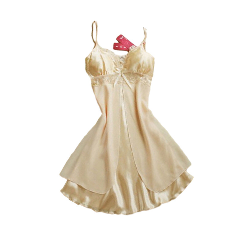 Nơi bán Silk Lace Chiffon Nightgowns Robes (Beige)