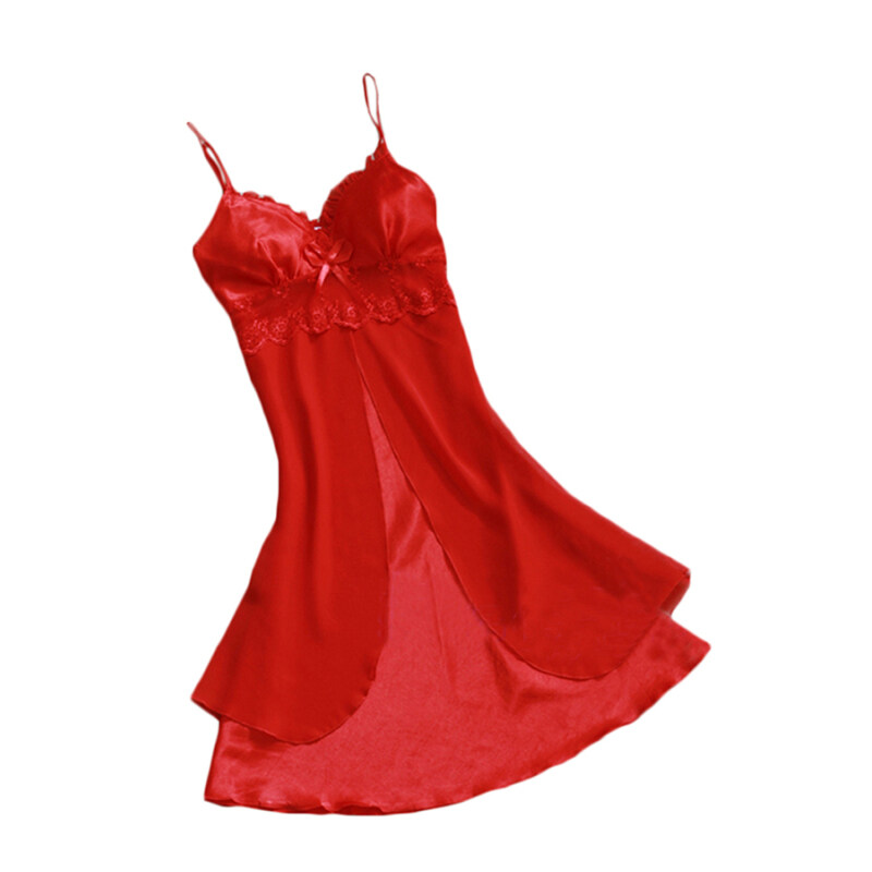 Nơi bán Spaghetti Strap Sleepwear Robes (Red) - Intl