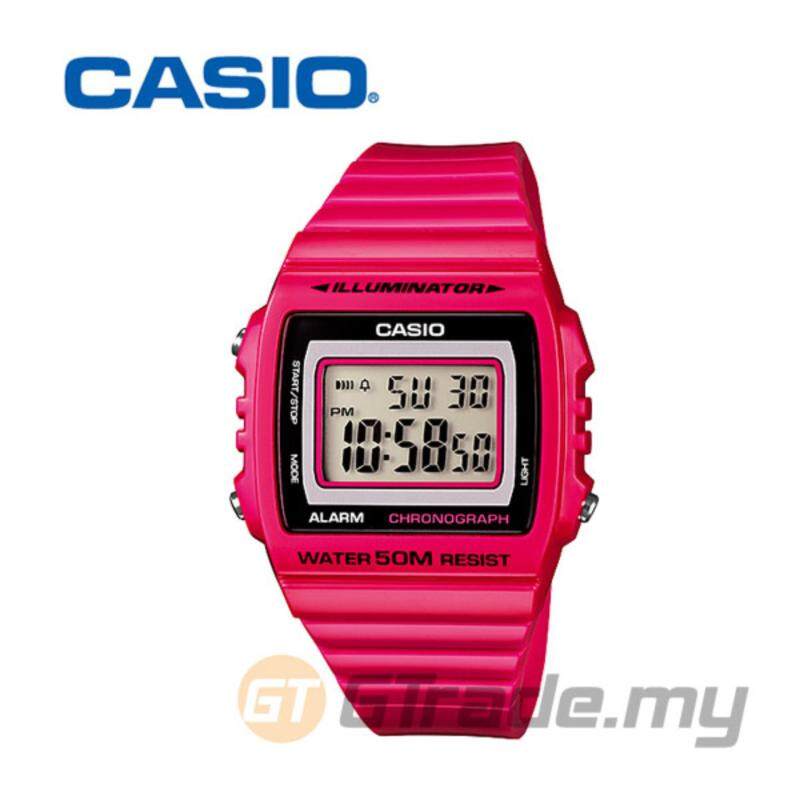 Casio Standard Mens Pink Resin Strap Watch W-215H-4AV Malaysia