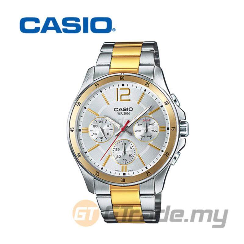 CASIO STANDARD MTP-1374SG-7AV Analog Mens Watch Classic Silver Gold Malaysia