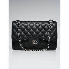 Chanel Women Bags Price In Malaysia Best Lazada Malaysia Chanel Black Quilted Caviar Leather Classic Jumbo Double Flap Bag