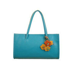 Coconiey Fashion girls handbags leather shoulder bag candy color flowers tote Blue Free shipping