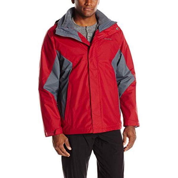 Columbia Pria Udara Yang Penuh Semangat Interchange Jaket, Jester Merah/Grafit,-Internasional