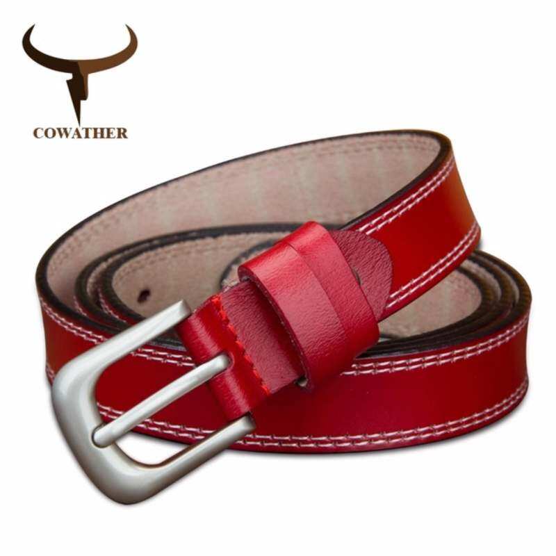 3 Warna Cowather Wanita 100% Kulit Sapi Asli Rajutan Ikat Pinggang Untuk Wanita Tali Pin Wanita Sabuk Gesper Pakaian Musim Panas Sabuk Kopi 105 Cm By Town For Like
