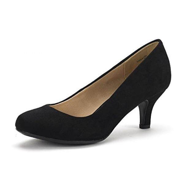 Mimpi Pasang Wanita Luvly Hitam Suede Pengantin Pernikahan Tumit Rendah Pompa Sepatu-8.5 M US-Intl