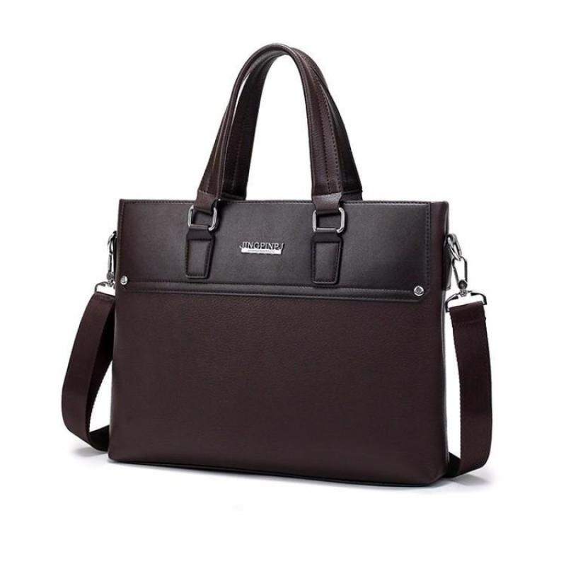 Eversky Pria Bisnis Kulit Tas Selempang Kasual Tas Tangan Cangklong-Coklat