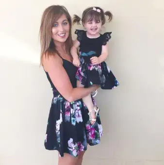 mother and daughter dress lazada