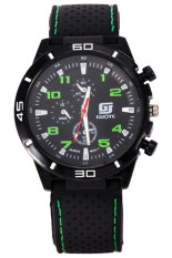 Fashion Casual Sports Mens Jelly Silicone Band Wristwatch Fake Small Dials Pattern (Green) Malaysia