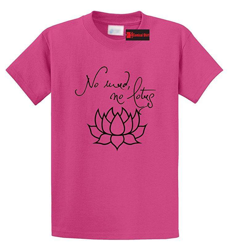 Fashion Lucu Tidak Ada Lumpur Tidak Lotus Kustom Kasual Kapas Mens Lengan Pendek Bulat T Kemeja Berwarna Merah Muda-Internasional