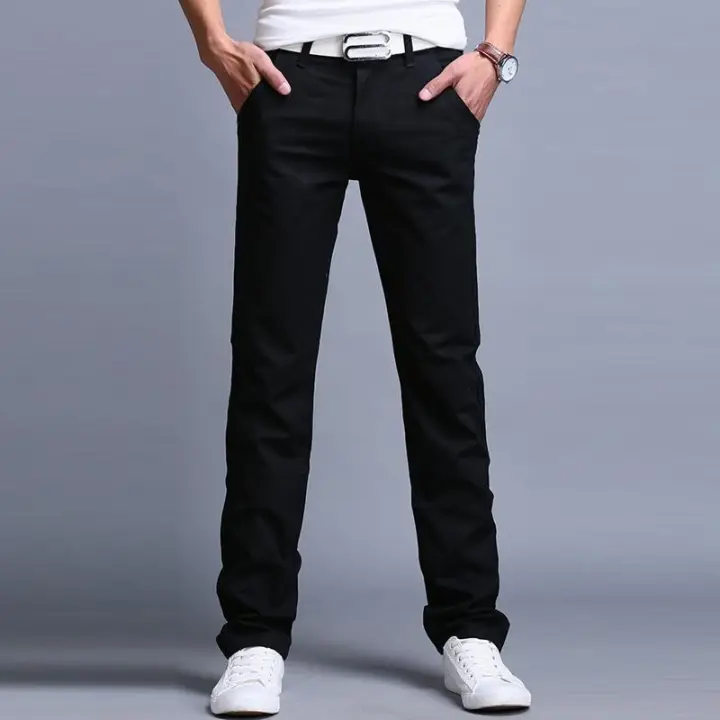 slim straight trousers