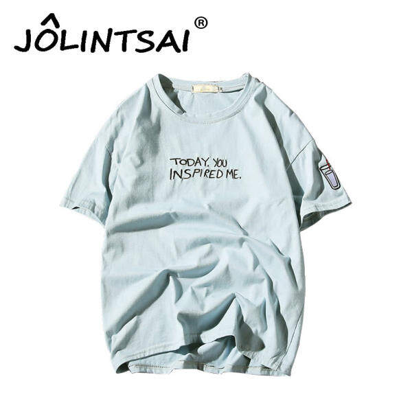 Fashion tshirt Letter Embroidery T Shirt Men Design Inspired T-shirt Cool Fashion Casual Novelty Funny Tshirt Men Tee Shirt Plus Size 4XL 5XL - intl