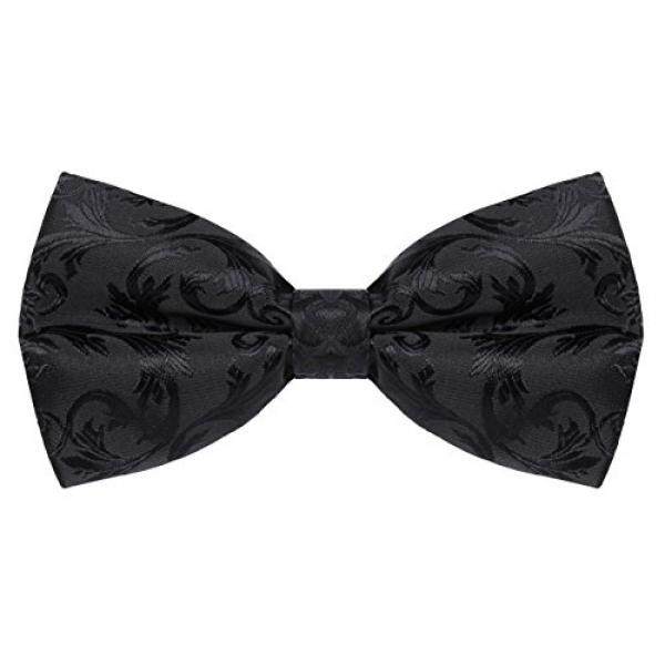 Flora & Fred Buatan Tangan Jacquard Tenun Designer Bunga Dasi Kupu-kupu Hitam-Internasional
