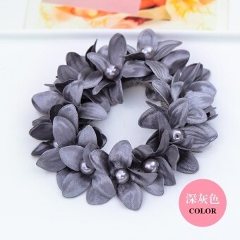 Bunga Rambut Aksesoris Grosir Korea Versi Balet Akar Rumput Rusak Rambut Dasi Rambut Lingkaran Rambut Tali Rambut Tousheng rambut Dasi Ponytail Perhiasan Kecil Hairpin Hiasan Kepala (Gelap Gray) -Internasional
