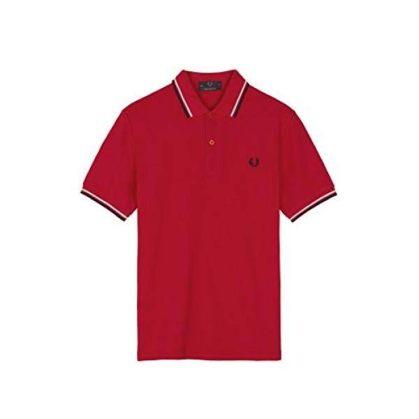 FRED PERRY Fred Perry Twin Tip Kaus Polo, Merah/Putih/Hitam-IMPERIAL-Intl