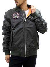 Future Bullet Men's MA-1 Bomber Flight Jacket Military Jacket With Patches Big & Tall (4XLarge, Charcoal Gray)