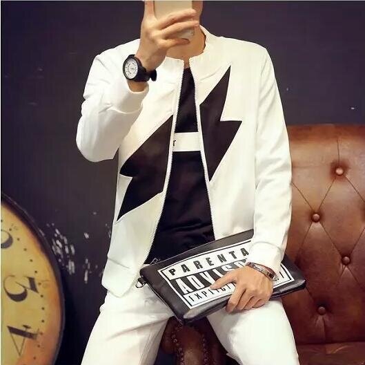 (Kualitas Tinggi, Pengiriman Cepat) Pria Jaket Kasual. Zip-Up Cardigan Jaket, Ruang Mantel Katun (Putih)-Intl