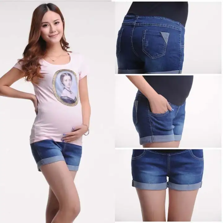 plus size maternity jean shorts