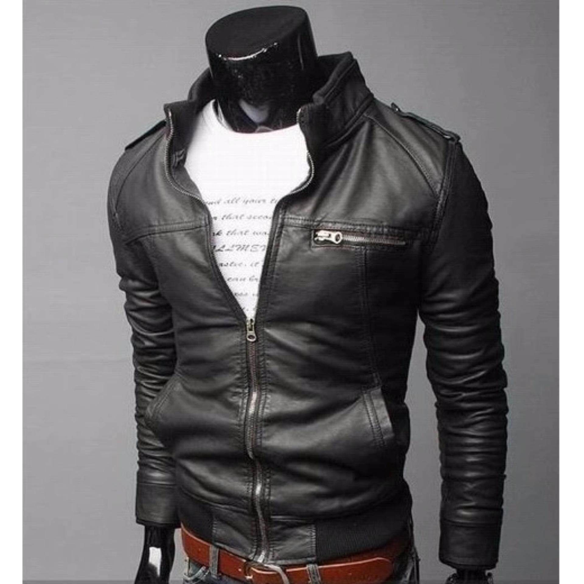 Men S Leather Jacket Faux Biker For Lazada Hot Autumn And Winter Men S Korean Fashion Motorcycle Leather Jacket Male Slim Fit Classical
