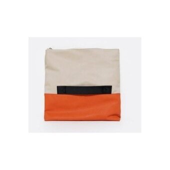 Jual Seksi Modis Wanita PU Kulit Jahitan Feminim Amplop Clutch Tas Tangan (Oranye)-Internasional