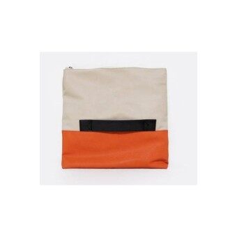 Jual Seksi Modis Wanita PU Kulit Jahitan Feminim Amplop Clutch Tas Tangan (Oranye)-Internasional