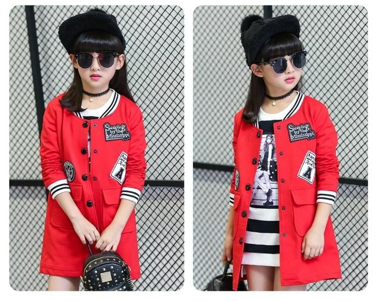 Mantel Jersey Musim Semi Musim Gugur Bayi Jaket untuk Bermain Baseball Anak Setelan Olahraga Huruf Lengan Panjang Berwarna Merah Muda Mantel Sekolah Mantel Anak-Intl