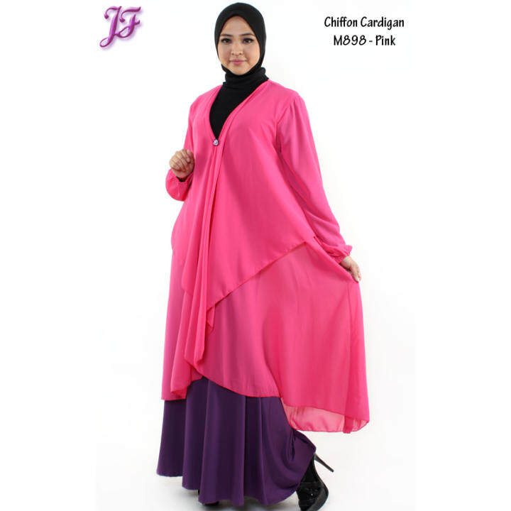 pink chiffon cardigan
